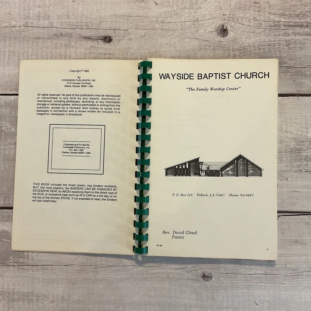Youth Alive Cookbook Wayside Baptist Church Pollock Louisiana 1985 Recipes